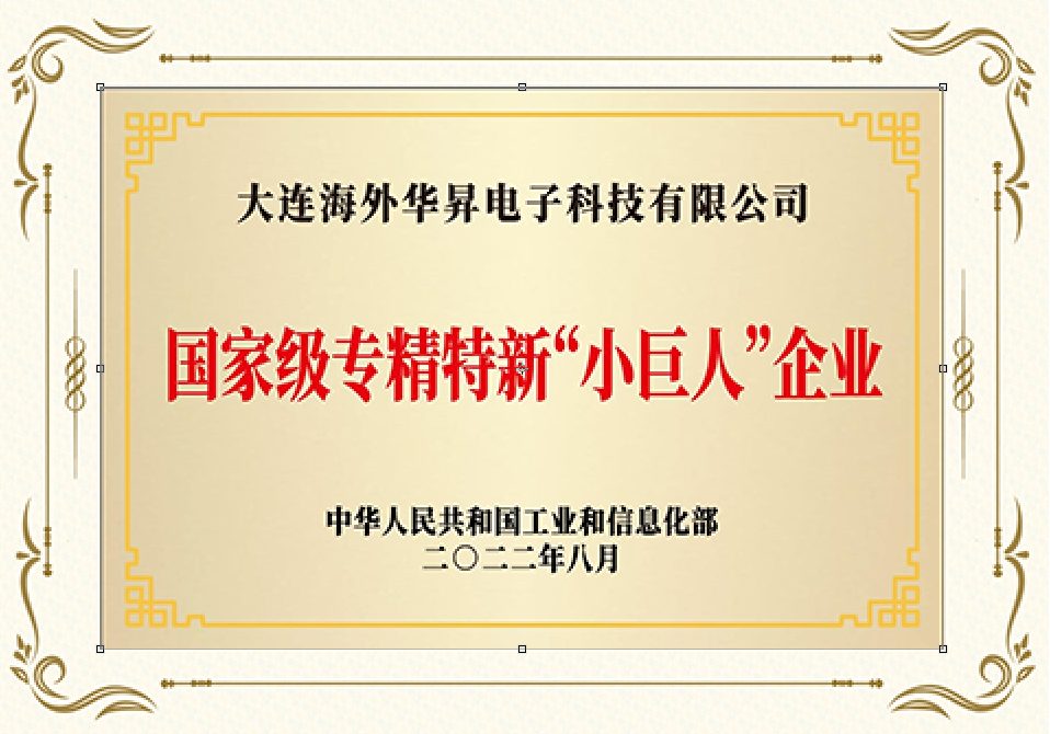 國(guó)家級(jí)專(zhuān)精特新小巨人企業(yè)